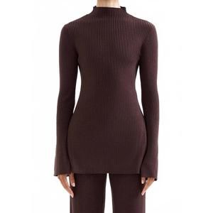 NEW NUDE LUCY women's malo knit tunic top in brown